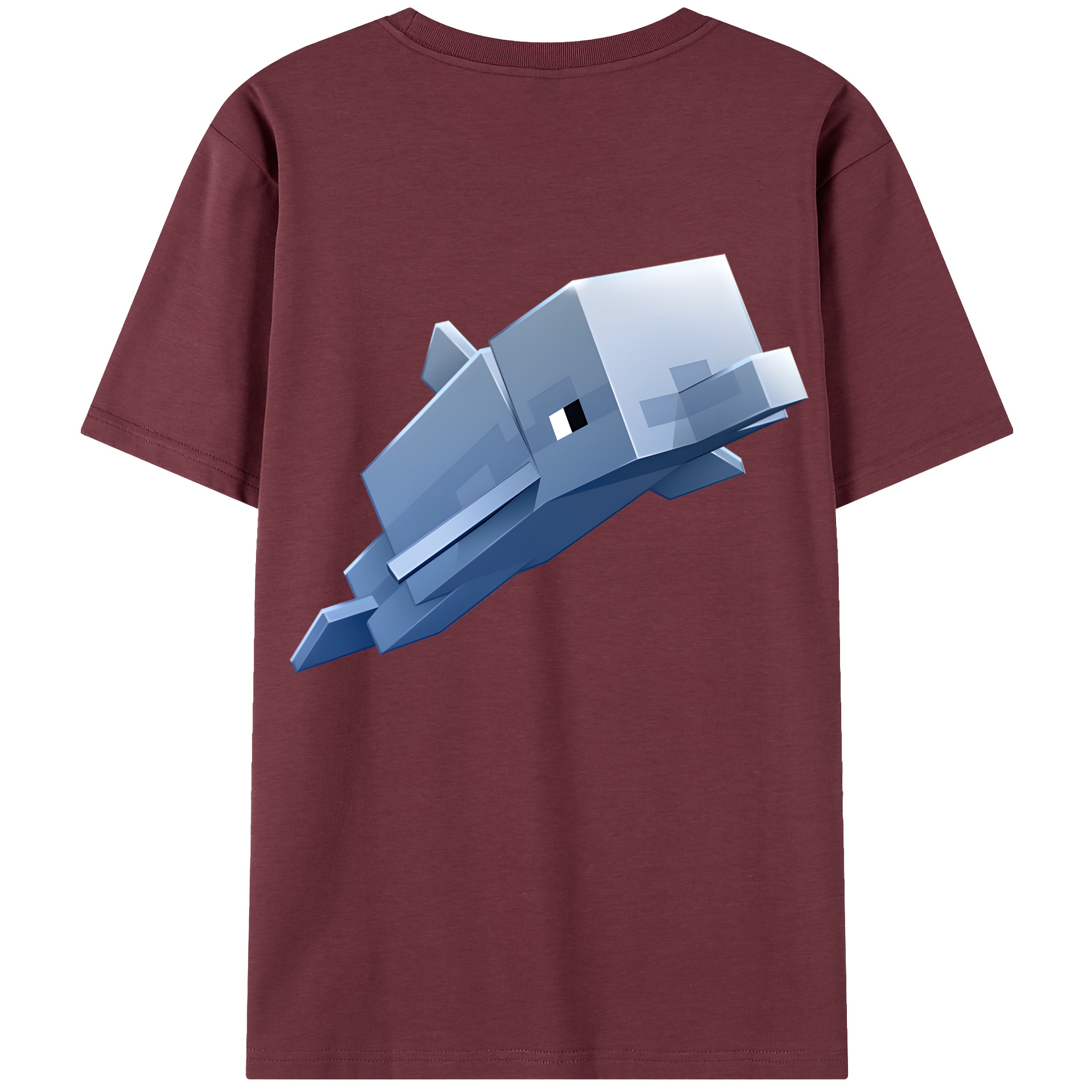 （画像用） マインクラフト ブロックの世界 Minecraft MC Block world 綿100％半袖Tシャツ（背面プリント）